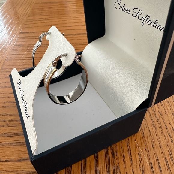 Silver Plated Hoop Earrings - Picture 3 of 3